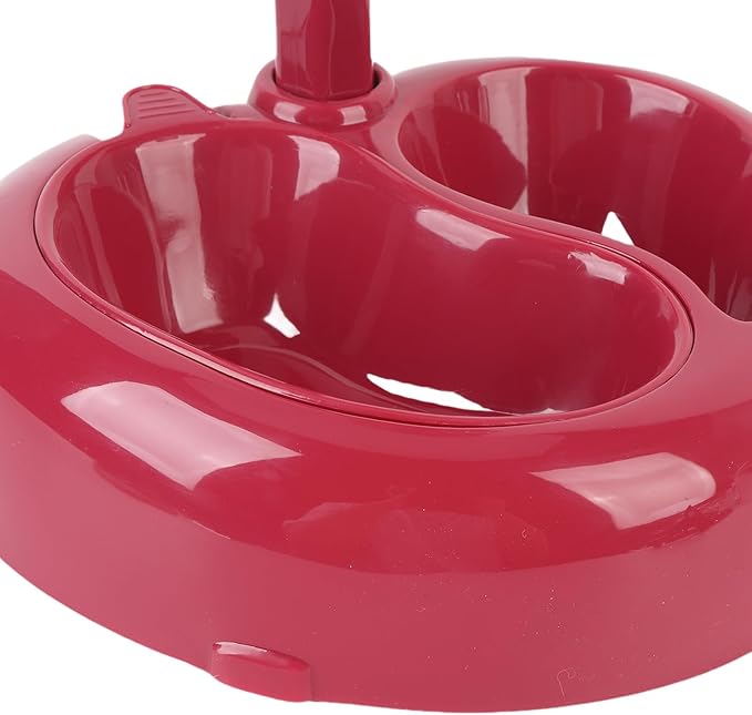 Asixxsix Dog and Cat Standing Water Dispenser Bowl, Automatic Pet Water Feeder with Heart Shaped Design, Adjustable Height, Large Capacity, Nonslip Base, Non Spill, Easy to Clean for Oral (Burgundy)