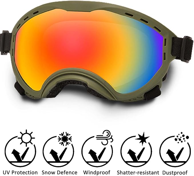 Dog Sunglasses with Adjustable Strap, UV Protection, Winproof Puppy Sunglasses, Suitable for Dogs Eyes Protection,Soft Dogs Goggles