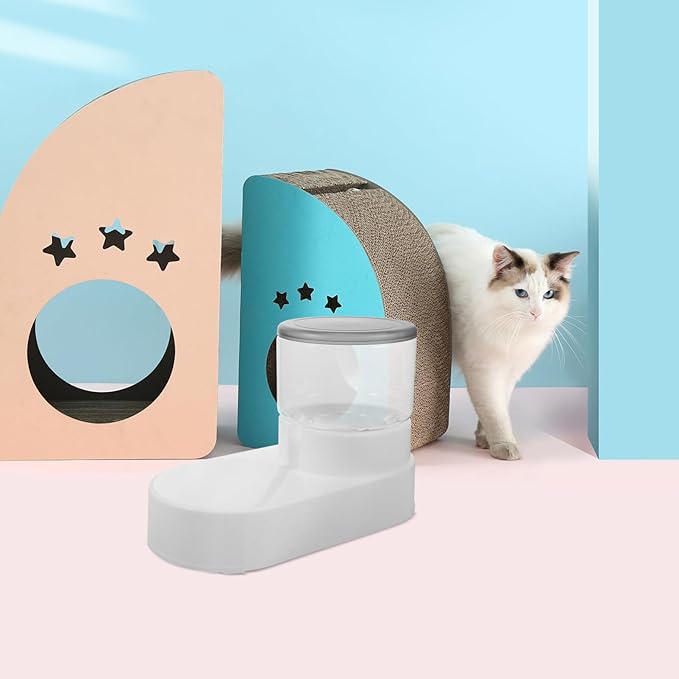 Automatic Pet Water Dispenser and Cat Feeder and Cats Gentle Easy to Use Non-Spill for Pet Hydration and Feeding