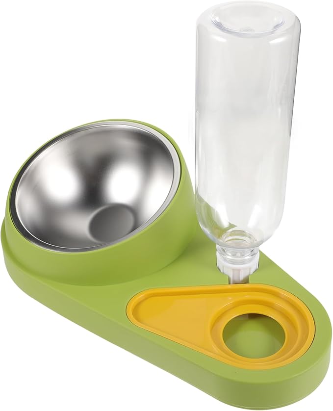 Yardwe Cat Dog Feeder with Water Bowl Automatic Pet Feeder Gravity-Driven Refill System Lightweight Easy to Assemble