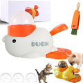 Dog Interactive Treat Dispenser, 2-in-1 Dog Treat Dispenser Toy, Duck Cat Treat Dispenser, Safe Kibble Dispenser Dog Toy, Adjustable Food Outlet for Small to Medium Cats and Dogs (White*1)
