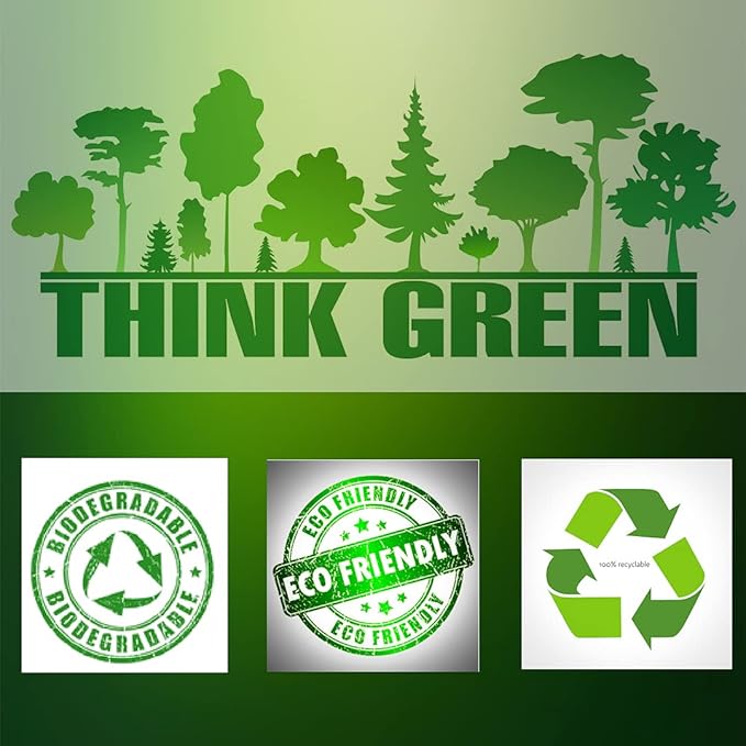 Eco Green Plastic Bags - 500 Count Biodegradable Shopping -Thank You - 22" x 12" Carry Out Bags. (500)