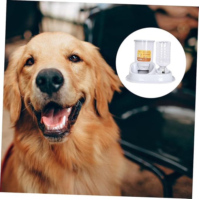 YARNOW Large Capacity Automatic PET Feeder and Water Dispenser for Dogs and Cats 2-in-1 Gravity Bowl Adjustable Flow and Material