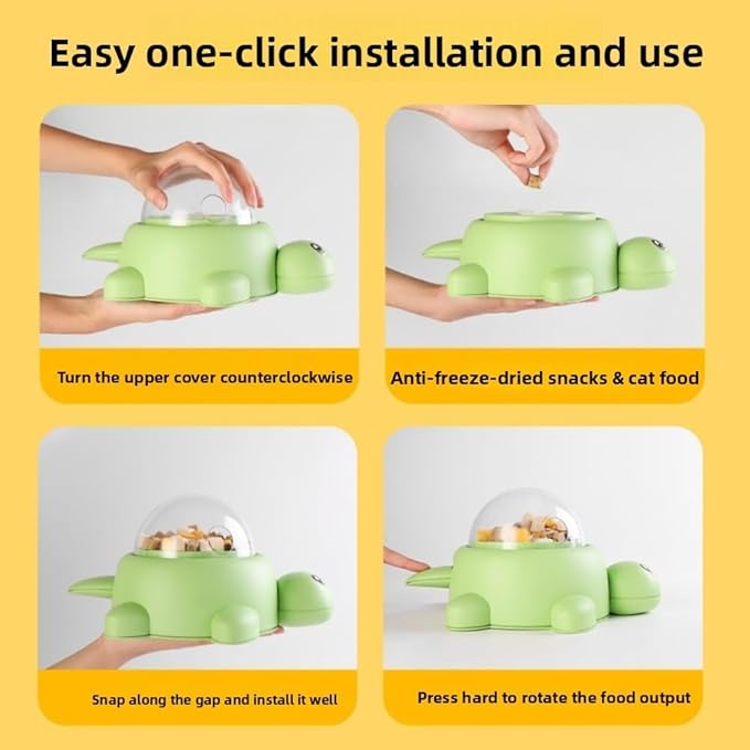 Dog Snack Auto Feeder - Dog Food Auto Feeder Toys | Snack Auto Feeder | Turtle Food Auto Feeder Toy | Interactive | for Pets, Mental Stimulation Training
