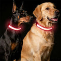 COMMIXCN 2 Pack LED Dog Collar, Light Up Reflective Collar for Small Medium Large Dogs, Universal Use with Standard Buckle, Adjustable for Night Walking Hiking Camping Outdoor (Red)