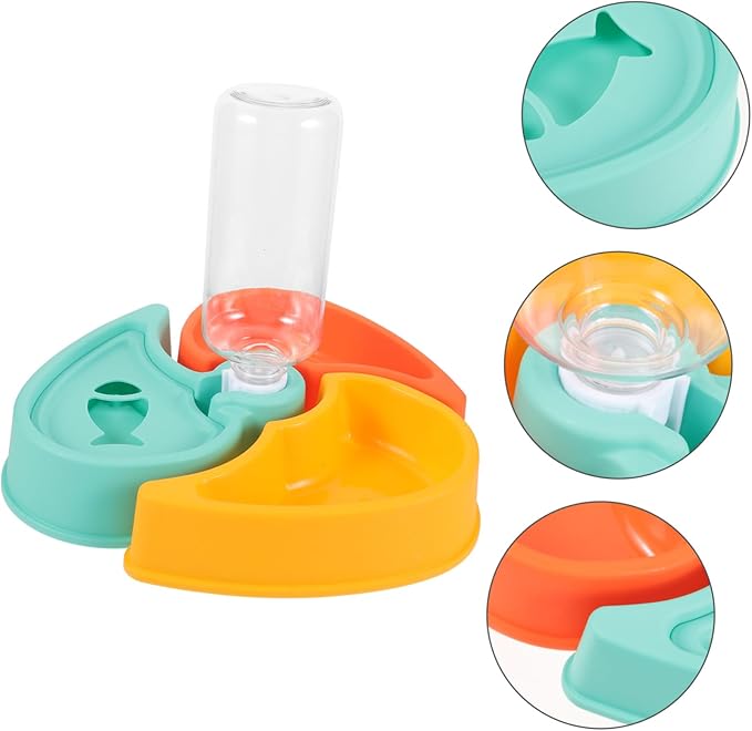 SUPVOX Automatic Pet Feeder and Water Bowl Capacity Dry and Wet Separation Design for Cats and Small Dogs Sturdy Materials Convenient and Practical Pet Dish