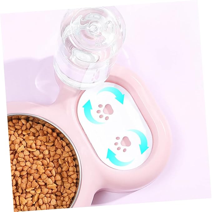 Cat and Dog Pet Feeder Stainless Steel Double Bowl Water Bowl Auto Refill Non- Material
