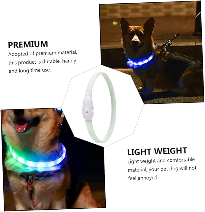 Housoutil 3sets USB Rechargeable Pet Collar Led Dog Collar for Night Safety Multiple Flashing Modes Fit for Your Pet Comfort