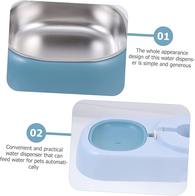 Happyyami Automatic Water Dispenser for Pet Abs Water Feeder Stainless Steel Bowl Pet Supply