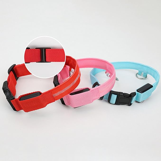 Adjustable Glowing Collar for Small Large Dogs Ensuring for Night Walk Multicolored Dog Collar for Large Dogs