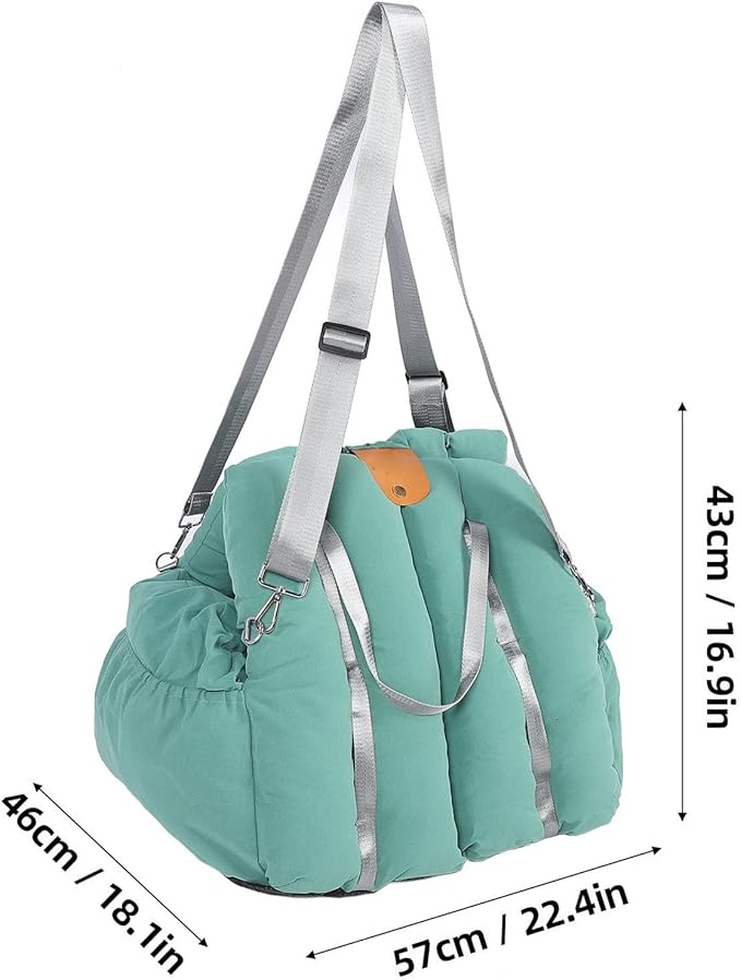Small Dog Car Seat, Easy to Clean Closed Design Warm Dog Booster Seat Blanket with Portable Handle for Cats Dogs (Green)