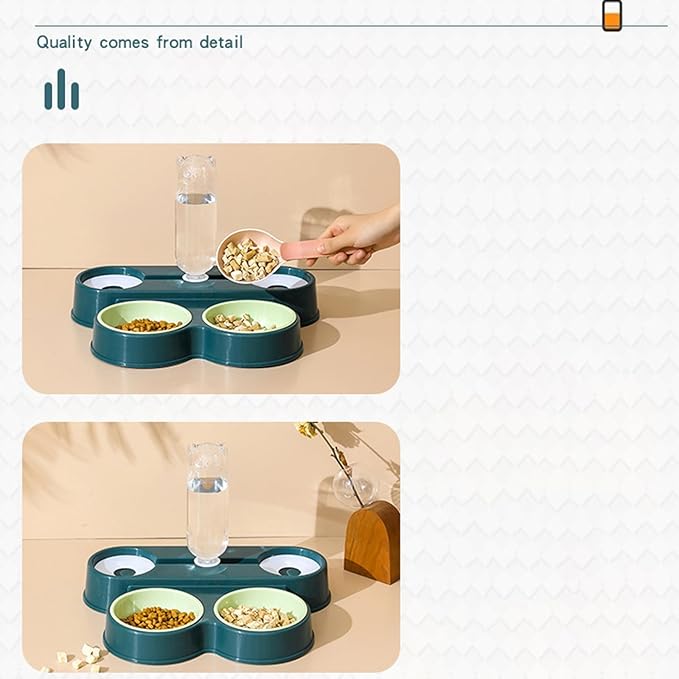 Pet Food Feeders and Waterer Detachable Cats Water Fountain Bowl Food Container Automatic Bowl Supply