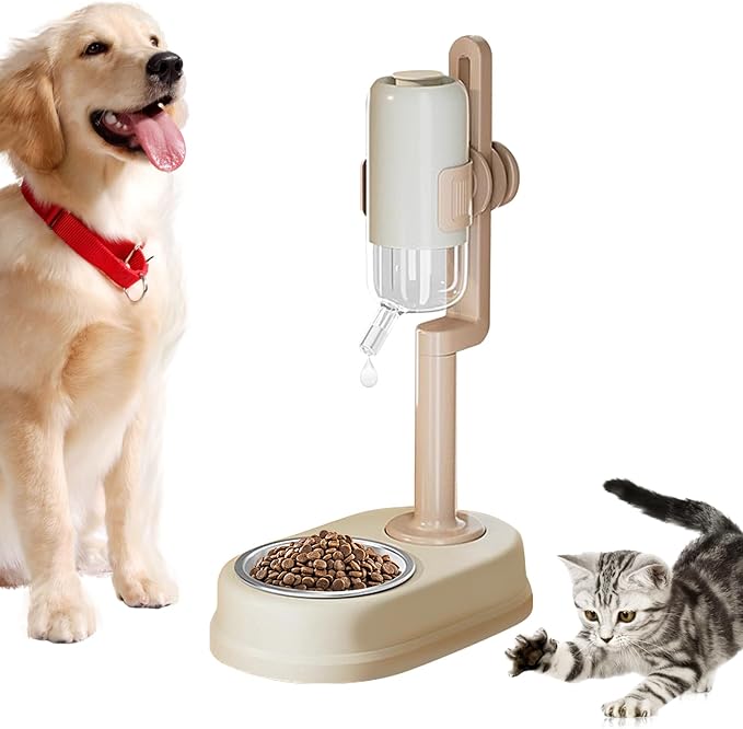 Food Water Automatic Feeders - Automatic Dog Bowl Dispenser, No Drip Easy Clean Pet Feeder, Durable Small Animal Feeding Tool | Dogs Cats Puppies Rabbits for Dogs Cats Puppies Rabbits