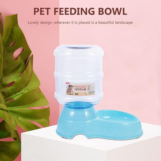 Dog Automatic Drinking Fountain Pet Food Bowl Dispenser 3.8l Capacity Skid- and Leakproof Design