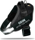 Personalized No-Pull Dog Harness with Name Patch, Adjustable, Reflective, Padded, Heavy Duty Pet Vest to Prevent Tugging, Pulling, or Choking, Training and Walking, Black, L