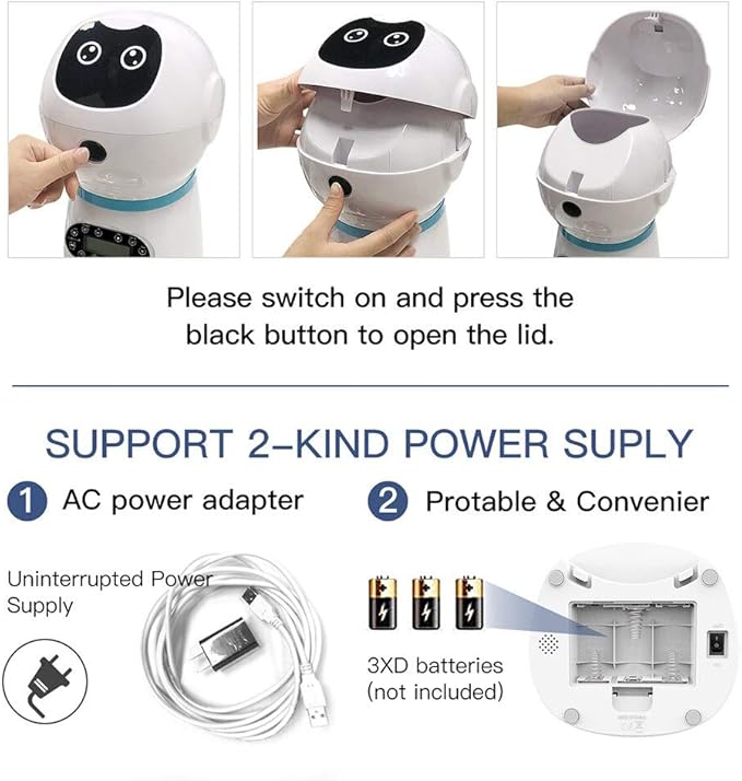 Automatic Cat Feeder, 118Oz/3.5L Pet Food Dispenser Feeder with Stainless Steel Food Bowl, Timer Programmable Dog Feeder,Portion Control & Voice Recording Up to 4 Meals A Day