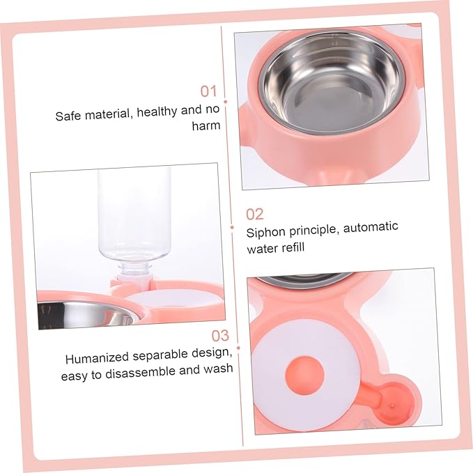 HANABASS 1pc Cat Ear Pet Bowl Dual-use Food and Water Feeder Automatic Refill Easy to Compact Design for Cats and Dogs