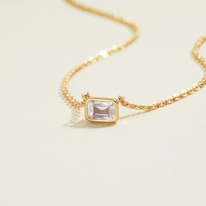 TONTMY STUDIOS Layered Gold Necklace for Women 14K Gold Plated Small Dainty CZ Pendant Layering Gold Necklaces Set Simple Chain Choker Necklace Trendy Jewelry for Women Gifts