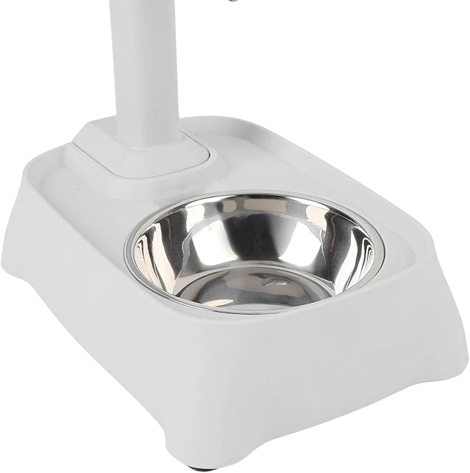 Height Adjustable Cat Dog Water Feeder Bottle, Intelligent Stylish and Functional Design Automatic Pet Standing Water Dispenser for Small Animal(Grey 500ml) (Elegant Gray)