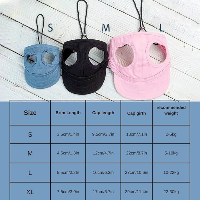 Personalized Embroidery Name Dog Hat with Ear Holes Adjustable Dog Sun Protection Hat Outdoor Baseball Cap for Dog Small Medium Large Extra Large 6 Colors