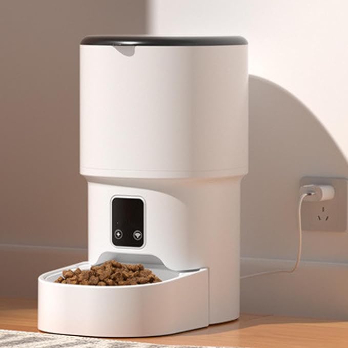 AYNEFY Smart Pet Feeder, Automatic Plastic Food Dispenser and Waterer with Remote Control Low Noise Pet Supplies for Cats Dogs Feeding Watering