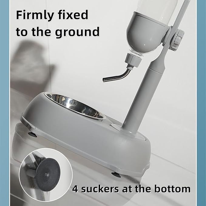 500ml Pet Standing Water Dispenser Bowl, Food Feeder Bowl with Detachable Pole Automatically Feeding Water Food Grade PP