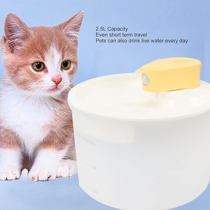 Rechargeable Automatic Pet Water Dispenser - Detachable, Ideal for Small to Medium Dogs and Cats, 2.5L Capacity