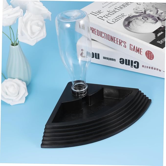 2pcs Automatic Triangle Feeder Water Dispenser for Reptiles Self-Watering Fountain for Turtles Crabs Lizards and Bearded Dragons Black