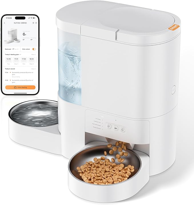 3 Pcs Cat Water Fountain Filters, Replacement Filters for 2 in 1 Automatic Cat Feeder with Waterer, Cat Water Dispenser Filters Replacement for DU-F13, DU-F03, Automatic Pet Feeder