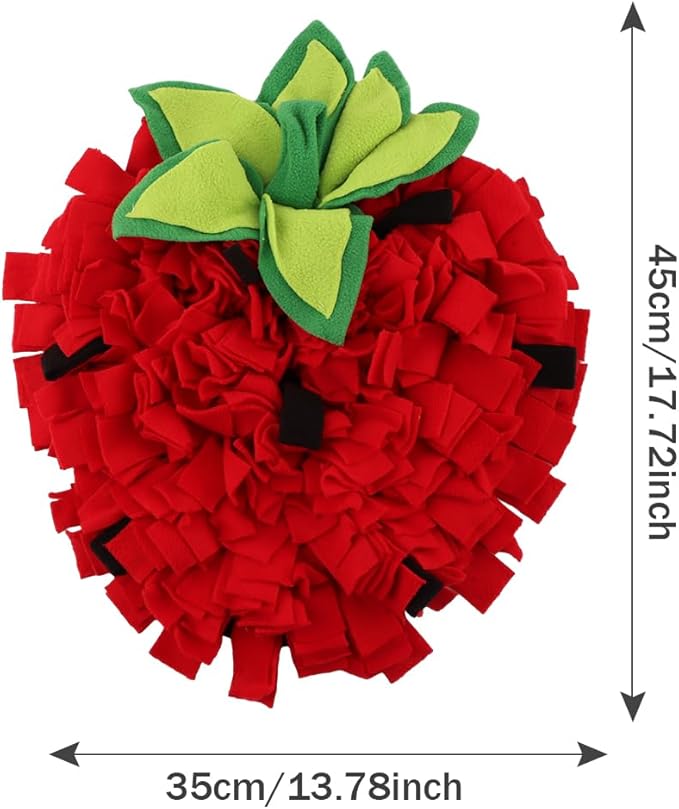 Snuffle Mat for Dogs, Pet Feeding Mats Puppy Sniffing Pad, Strawberry Shaped Snuffle Mat, Cat Doggies Interactive Toys for Multiple Breeds Training and Stress Release (Strawberry)