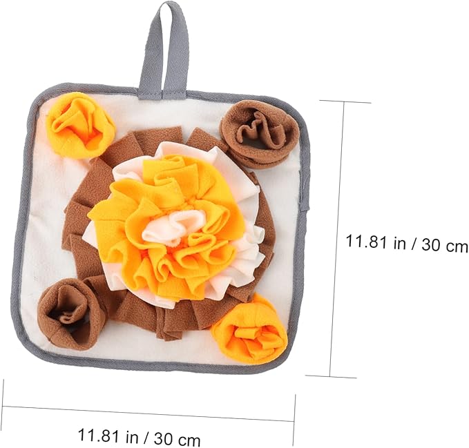Totority Small Pet Snuffle Mat for and Hamsters Nose Work Feeding Pad for Sniffing Training Prevents Obesity Stimulates Foraging Instincts Non- Design White and Orange