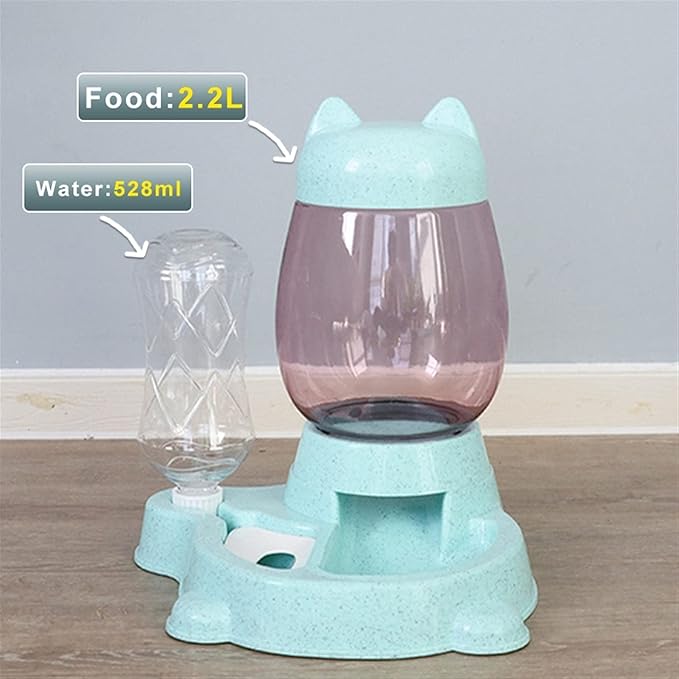 Massage cushion 2.2L Pet Water Dispenser Cat Automatic Feeder Plastic Dog Water Bottle Food Water Pet Feeding Bowl Drinking Feeder Device (Color : Grey1) (Blue)