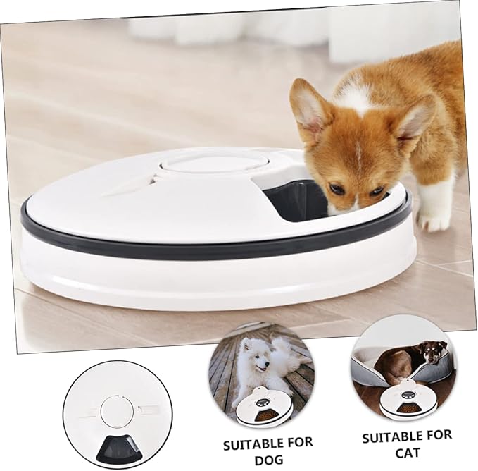 Smart Timing Pet Feeder Detachable Bowl Auto Dog Food Dispenser Easy Clean Space-Saving Design