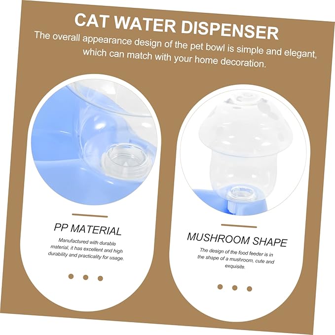 HANABASS Automatic Feeder Mushroom Shape Dog Water Bowl Dispenser Gravity Feeder for Cats
