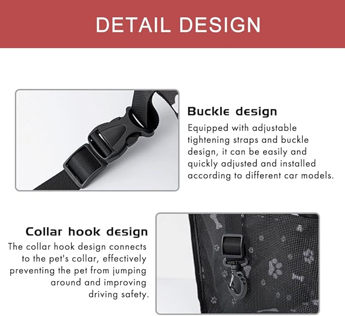 Dog Car Seat Vehicle Carrier Bag for Cats and Dogs Portable Puppy Booster,Washable Foldable Pet Travel Carrier Cage with Breathable Design, Safety Lock, and Scratch-Resistant 600D Oxford Cloth