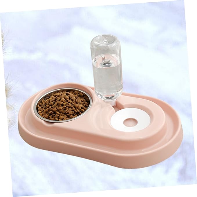Automatic PET Water Feeder Dual-use Plastic Water Dispenser Stainless Steel Bowl for Dogs and Cats Small PET Drinking Station Easy to Clean and Install