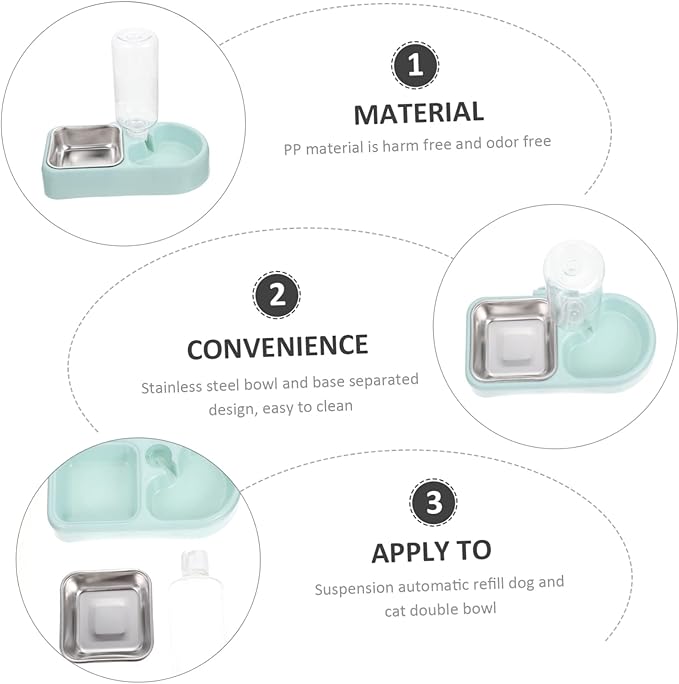 BESPORTBLE Detachable Dog Feeder and Water Dispenser Automatic Water Bowl with Transparent Bottle Design Suitable for Dogs Cats and Pets Easy to Clean Bite-Resistant Material