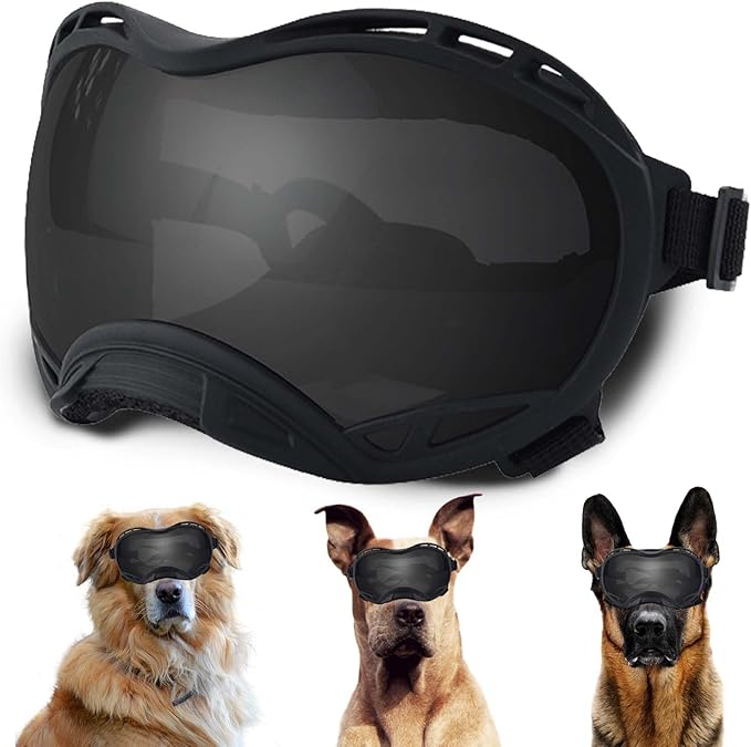 Dog Sunglasses,Doggles Anti-UV Protection,Pet Sunglasses with Adjustable Strap,Suitable for Motorcycle Car Driving Bike Riding Hiking Swimming Wind Dust Fog Dog Eye Protection