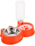 Hemoton Automatic Dog and Cat Water Dispenser Bowl Durable -Spill Pet Feeder with Dual Bowls Easy to Clean and Cats Orange