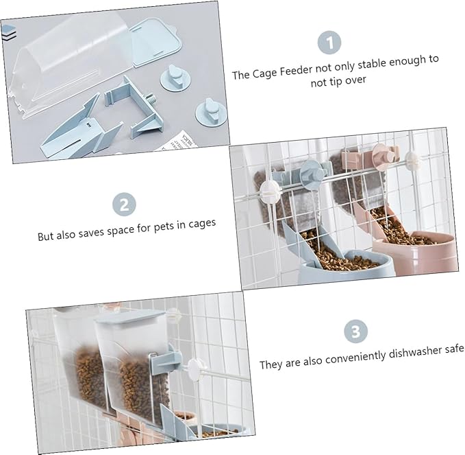 2l Automatic Dog Feeder Hanging Pet Cage Feeder Large Capacity Pet Food Dispenser for Multiple Dogs Sturdy Hanging Bowl