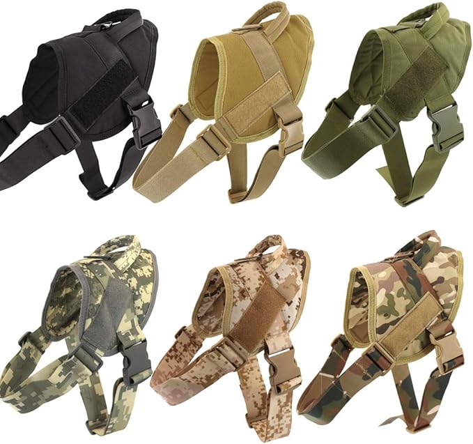 Dog harness adjustable nylon pet dog collar vest rubber band dog leash for small and large dogs German shepherd L BlackHsLeash