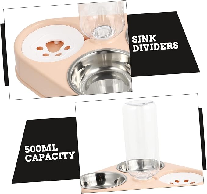 BESPORTBLE Dog Cat Automatic Water Dispenser Stainless Steel Bowl Splashproof Easy to Pet Supplies