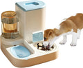 Gravity Pet Feeder and Water Dispenser Set, 2 in 1 Automatic Cat Food Dispenser, Detachable, Easy Clean, Integrated Large Capacity Dog 1L Water Bowl, 2.8L Food Bowl