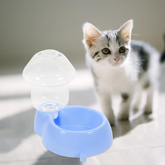 Automatic Cat Water Dispenser Mushroom-Shaped Pet Waterer for Cats and Dogs -fed Design Break-Resistant Easy to Fill Water Bowl for Indoor Use
