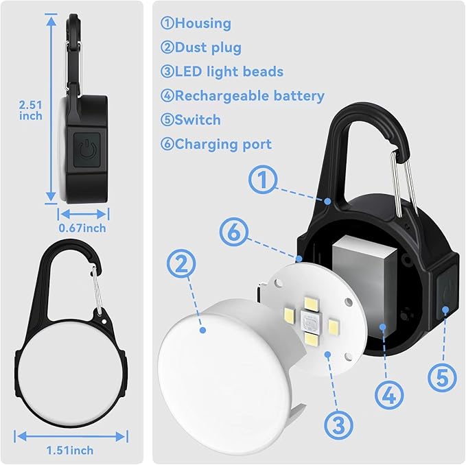 Dog Lights for Night Walking, 4 Modes IP68 Waterproof Dog Collar Light for Nighttime Clip on, High-Capacity Rechargeable with 2 USB C Cables（2 Pack）