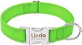 Personalized Dog Collar Durable Nylon Reflective Collar Custom Pet Dogs Collars for Small Medium Large Dogs Green L