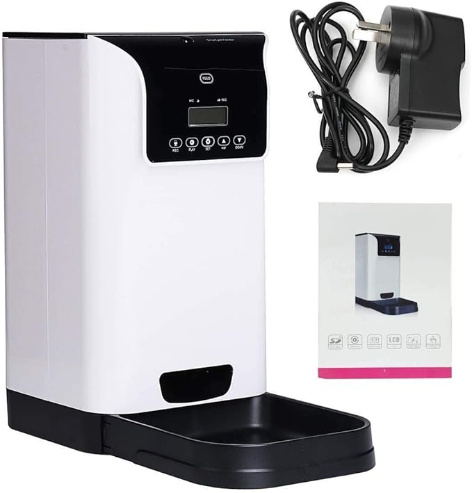 6l pet Feeder Dog Automatic Feeder Recorder and Speaker Timing Personalized 110240v Power Supply