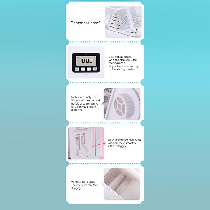 Pet Food Dispenser, Intelligent Sensing Anti Clogging Hanging Cage Cat Food Feeder Practical Hanging Automatic Timed Feeding Dog Food Dispenser for Home (US Plug 100-240V)