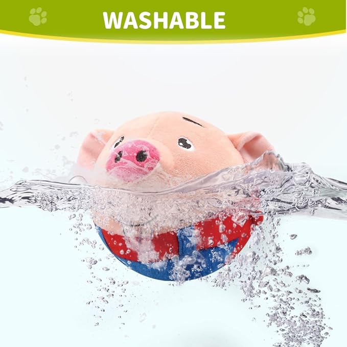 Interactive Dog Toys,2024 New Active Moving Pet Plush Toy,Squeaky Moving Dog Ball Toy,Rechargeable Puppy Toys to Keep Them Busy,Washable Pig Plush Toys(Hamsters)