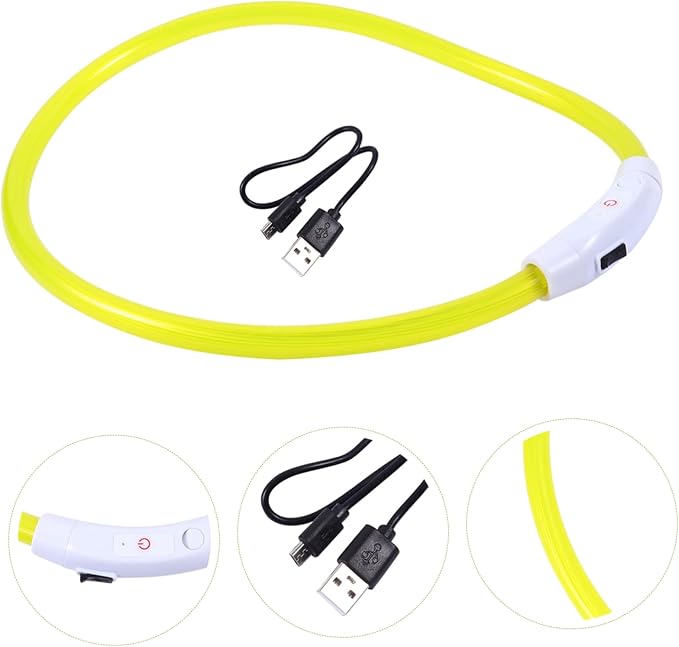 NOLITOY 3pcs Led Dog Collar Glowing Puppy Collar Stylish Design Comfortable for Dogs Puppy Cat Rechargeable Led Light Safe for